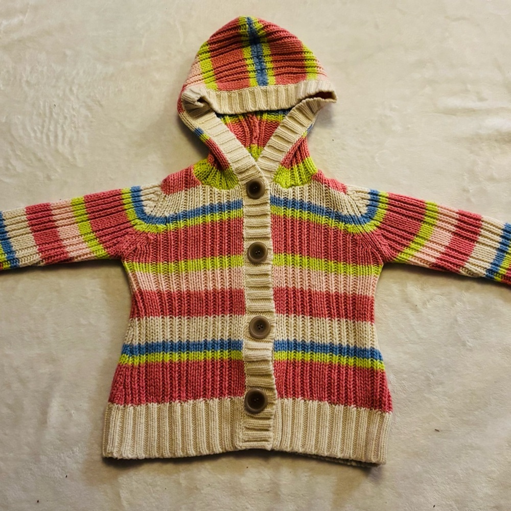Baby Gap Striped Hooded Cardigan 2T NWOT
